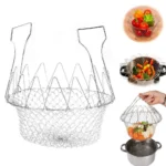 Stainless Steel Multi-Functional Foldable Cooking Chef Basket - Image 5
