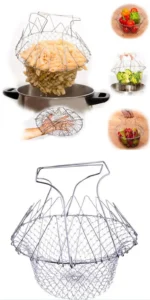 Stainless Steel Multi-Functional Foldable Cooking Chef Basket - Image 3