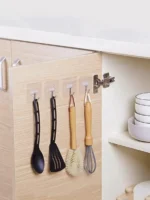 Transparent Self Adhesive 6 Row Wall Hooks - Image 6